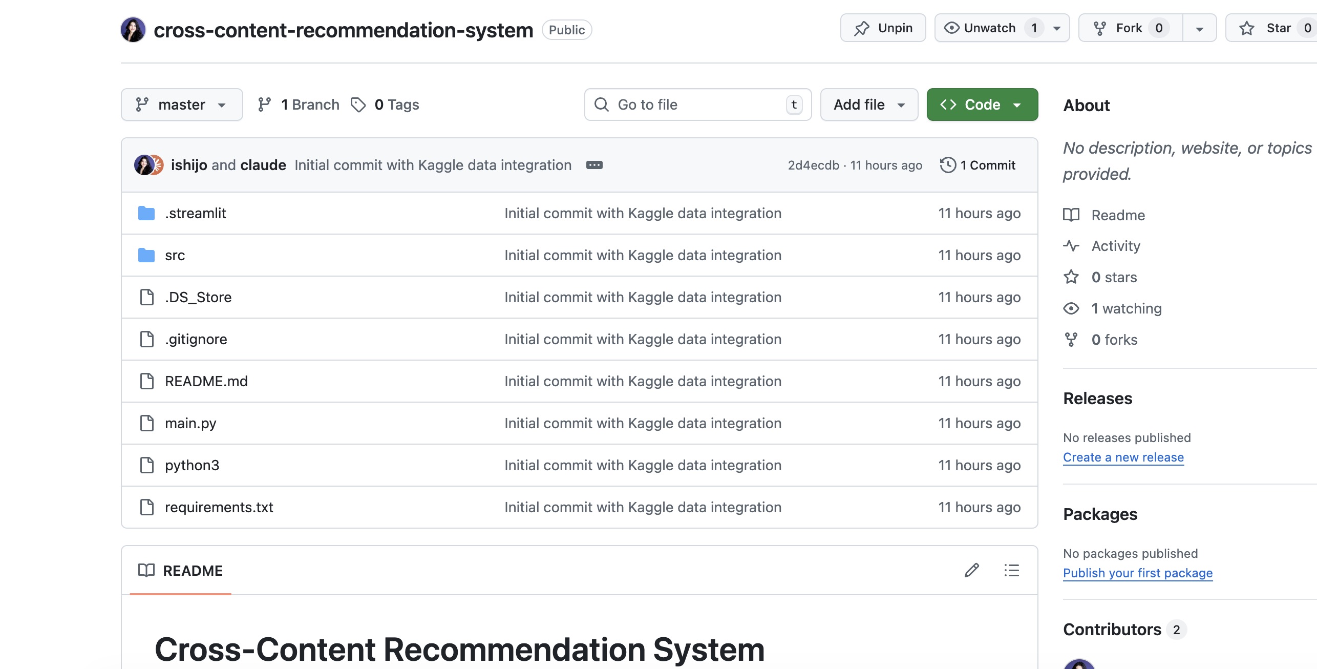 Cross Content Recommender placeholder